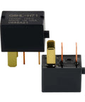 Close-up of a Four Pack 12V DC Automotive Relay Kit G8HL-H71 For AC Compressor And Fan Motor With 39794-SDA-A03 And 39794-SDA-A05 Replacement.
