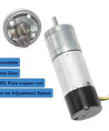 12V DC High Speed 300RPM Gear Motor with Encoder for Arduino and 3D Printers, with metal gear and copper coil