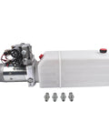 Beefy 12V DC Hydraulic Power Unit With 8 Quart Tank, Double Acting Pump And Double Solenoid Valves, 200 Bar Hydraulic Power Pack