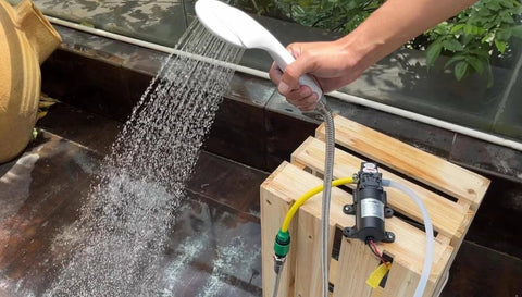 bayite 12V DC Water Transfer Pump with 2 Hose Clamps 12 Volt Diaphragm Pump Self Priming Sprayer Pump with Pressure Switch 4.5 L/Min