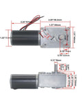 12V DC Worm Gear Motor 5rpm Self Locking Geared Motor With 8mm Output Shaft shown with measurements for detailed DIY projects