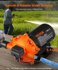Water Diaphragm Pump, 12V DC, 5.5 GPM Flow, 70 PSI Rated Pressure (40-100 PSI Adjustable), 1/2" MNPT Self Priming Sprayer Pump installed