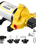 33-Series Professional Grade Water Pump - 12V DC Diaphragm Pump, 4.0GPM, 50PSI, with accessories, for RV, Marine, Garden Irrigation