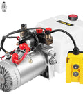 Beefy 12V Hydraulic Pump Power Unit With 3 Quart Reservoir For Dump Trailers And Car Lifting, Double Acting Up And Down, 3200 PSI A Port, 1500 PSI B Port, Plastic Oil Reservoir