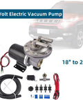 12 Volt Electric Vacuum Pump Kit For Brake Booster Replacement shown with installation kit and vacuum line