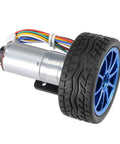 DC 12V Encoder Gear Motor 65mm Full Metal Geared Motor with Mount Bracket and Wheel Kit for Smart Car, Robot, and DIY Projects