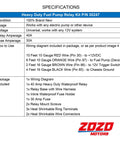 Specifications table for Electric Fuel Pump Relay Kit With Wiring Harness Bypass 40 Amp Waterproof Switch Heavy Duty Long Wires Universal Fit For 12V Systems Keeps Your Fuel Pump Voltage Steady And Pressure On Point Pn 30247