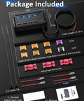 Universal 12V Fuse Block Kit 20A Motorcycle Relay Box With LED Warning Indicator 4-Circuit Power Supply contents