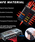 All In One 12V Fuse Block With Led Indicator, Weatherproof Cover, 12 Circuits Panel With Negative Bus and blade inserts