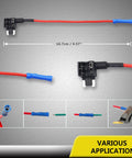 12V Car Add A Circuit Fuse Tap Adapter With ACN Blade Dual Slot Low Profile Mini Fuse Holder Pack Of 10 installation details