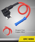 12V Car Add A Circuit Fuse Tap Adapter With ACN Blade Dual Slot Low Profile Mini Fuse Holder with copper wire