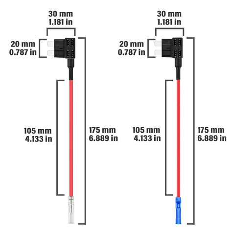 Image showing front view of 12V Automotive Fuse Tap Kit For Easy Plug And Play Wiring Insertion No Cutting Or Splicing ATO ATS Blade Fuse Adapters