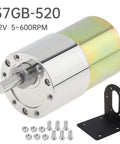 ✝️ Gear Motor 0.24 in x 0.55 in Shaft Size 1-Pack 12V Motor 100Rpm High shown with mounting bracket and screws