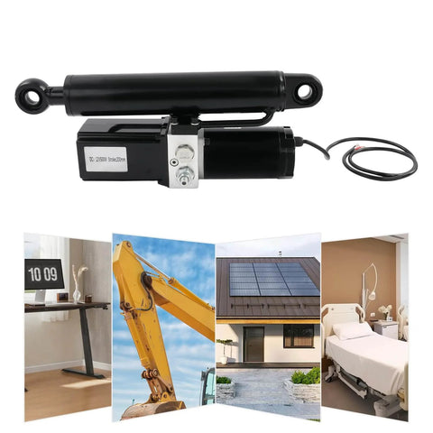 12V 8 Inch Heavy Duty Hydraulic Linear Actuator With 4409 Lbs Thrust For Dump Trailers Lift Tables Solar Tracking Systems Wheelchair Lifts Tractors And Cleaning Vehicles with sample applications.