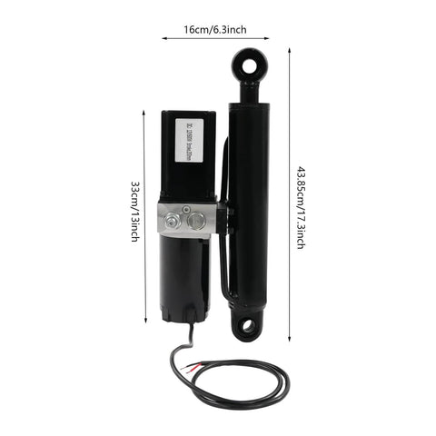 12V 8 Inch Heavy Duty Hydraulic Linear Actuator With 4409 Lbs Thrust For Dump Trailers Lift Tables Solar Tracking Systems