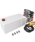 Beefy 12V DC Hydraulic Power Unit with 8 Quart Tank, Double Acting Pump and Double Solenoid Valves, 200 Bar Hydraulic Power Pack for Car Lifts