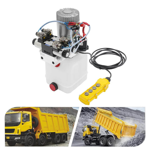 Double Acting Hydraulic Pump 12V DC 4.5 Quart Hydraulic Power Unit 1.6kW 3000RPM 22MPA Hydraulic Station with Plastic Reservoir