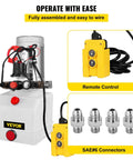 Beefy 12V Hydraulic Pump Power Unit With 3 Quart Reservoir For Dump Trailers And Car Lifting, Remote Control, Connectors