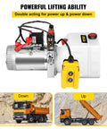 Beefy 12V Hydraulic Pump Power Unit With 3 Quart Reservoir for Dump Trailers and Car Lifting, Double Acting Up and Down, 3200 PSI A Port.