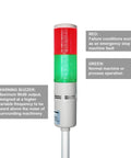 12V LED Tower Stack Light With Sound, Industrial Warning Signal Lights for Facility Safety, 2 Layer Ceiling Mount