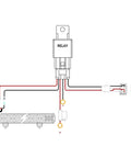 Diagram of Heavy Duty 12V Off Road LED Light Bar Wiring Harness Kit with 10 Foot Harness, 12AWG Wire, Extendable Relay to Switch
