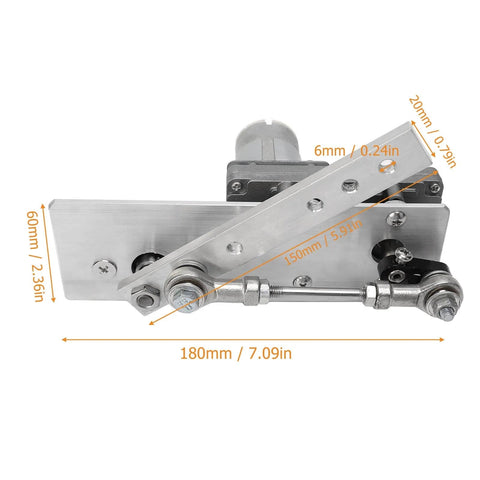 12V Reciprocating Linear Actuator With 10 To 130 Degree Swing Beefy High Strength Cycling Motor Adjustable Speed Up To 45 Cycles Per Minute Easy Install And Reliable Performance For DIY Automation Projects shown with measurement details