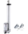 Beefy 12V 8 Inch Stroke Linear Actuator With Mounting Bracket Delivers 900N Maximum Lift At 10 Mm Per Second, shown with brackets