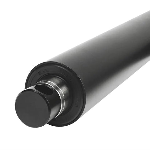Close-up of Beefy 12V High Force Linear Actuator With 6 Inch Stroke Delivers Up To 2000 Lbs Push Pull And IP65 Protection For Agriculture Automotive And Industrial Use PA 17 Model From Progressive Automations, showing metal shaft.