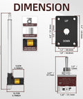 Diagram showing dimensions of 12v Actuator Heavy Duty 12v 18 Inch Stroke Electric Actuator 12v Linear Actuator 6000N 1320lb IP54 Waterproof with Switch