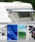 12V Linear Actuator 160LBS 750N showcased on a camper for electric windows, hanger, AR chair, and tailgate applications.