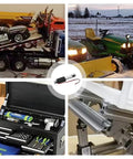 Various applications of 12V linear actuator for robotics in machinery and DIY projects, featuring 100mm stroke and durable aluminum housing.