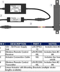 12 Volt Linear Actuator Kit 225 Lbs With Wireless Remote Control DPDT Switch And Mounting Brackets Includes 12V Actuator Remote Unit And Wire Connectors No Power Supply Included For Users With Their Own Battery diagram