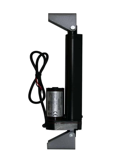 Side view of 12 Volt Linear Actuator Kit 225 Lbs with Wireless Remote Control DPDT Switch and Mounting Brackets.