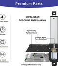 12V Mini Linear Actuator With 50mm Stroke And 2 Inch Travel, internal metal gear design, circuit protection, aluminum body, brackets included