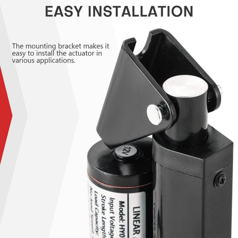 Close-up of the mounting bracket on Beefy 12V DC Stroke Linear Actuator with mounting for home automation and furniture lifts.
