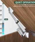 12V Actuator Heavy Duty 165lbs/750N Linear Actuator 100mm with IP65 Protection installed on wood panel with noise levels chart