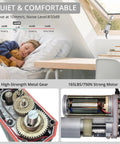 Child sleeping under a window with a 12V Linear Actuator 160LBS Lift installed on the window.