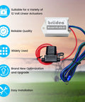 Versatile 12 Volt 10A Linear Actuator Switch Kit with wiring system, shown with red and blue cables for easy installation.