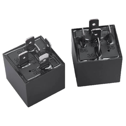 Power Trim And Tilt Relay Replacement Kit Pack Of 2 For 12 Volt Marine Outboard Motors With 30 Amp, Replaces 582195 582472 582473 584416 586147 586224, Drop In Fit For Johnson Evinrude OMC And Other Brands, showing two relays.