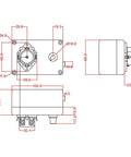 Technical diagram of 12V Adjustable Peristaltic Dosing Pump Liquid Metering Pump with Adapter for Aquarium Lab Analytical EK1960