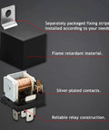 Heavy Duty Two Pack 12V Relay Kit With 5 Pin SPDT And Harness, 40A/30A High Switching shown with flame retardant case and silver contacts