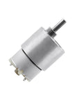 Silver DC 12V Speed Reduction Gear Motor Electric High Motor Micro Multiple Reducer Replacement Motor 30RPM front view