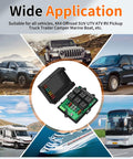 12V Automotive Relay Box Kit With 6 Way Relays And 14 ATC ATO Blade Fuses, Waterproof Fuse Panel With LED Light for vehicles