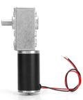 Side view of Worm Gear Motor, High Torsion Speed Reduce Electric Gearbox Motor Reversible 8mm Shaft 12V(12V,400RPM).