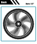 Back view of 12x1.75 Inch Lawn Mower Rear Wheels 2 Pack Replacement for Craftsman 490-324-0002 with 1/2 Inch Bore
