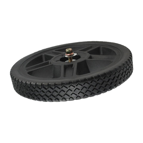 12 x 1.75 Inch Pressure Washer Cart Wheel with 1/2 Hub, Rubber Replacement Wheel Compatible with Ryobi Homelite BlackMax Models, Replaces 308451053 and 308451067, side view