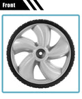 Front view of 12x1.75 Inch Lawn Mower Rear Wheels 2 Pack Replacement for Craftsman 490-324-0002, 12 Inch Plastic Tires