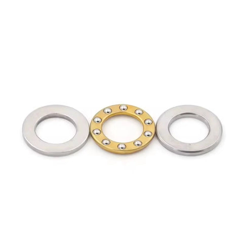 12x21x5mm Axial Ball Thrust Bearing with Brass Cage components for oven turntables, pumps, rotary equipment, and machine tools.