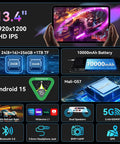 13.4 Inch Android 15 Tablet PC With Keyboard Pen Case And Mouse Gemini AI Gaming Tablet specifications and features overview