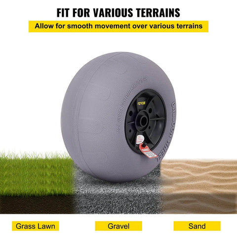 13 Inch Beach Balloon Wheels Replacement Sand Tires on grass, gravel, and sand for kayak dolly, canoe cart, and beach buggy.